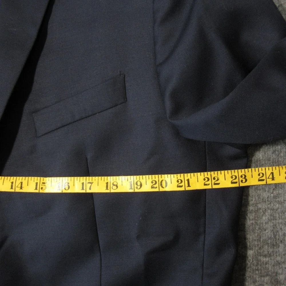 Lauren Ralph‎ Lauren Wool Blazer 44R Navy Gold Two Button Lined Wedding Guest